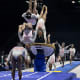 A sequence showing Biles completing the Yurchenko double pike in the vault competition at the GK U.S. Classic in May 2021.